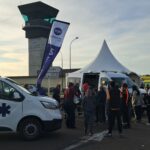 Equipe VYV Ambulance Corrèze au salon des métiers du transport à Brive