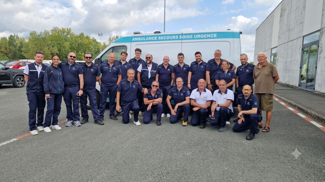 Les femmes et les hommes de VYV Ambulance engagés sur les évacuations sanitaires en Gironde.